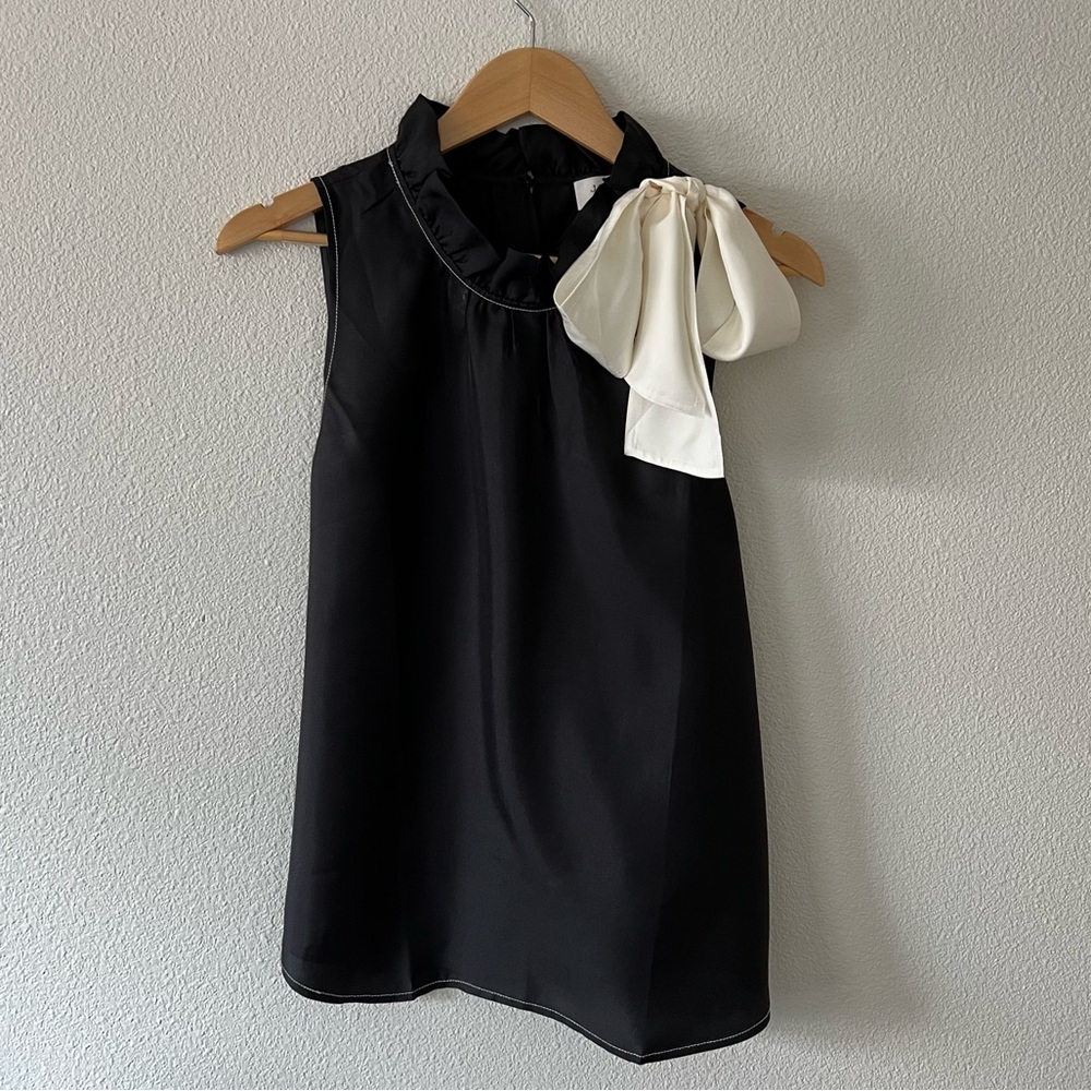 J. Crew Collection silk twill top with fixed bow